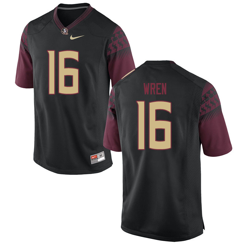 Men #16 Corey Wren Florida State Seminoles College Football Jerseys Sale-Black